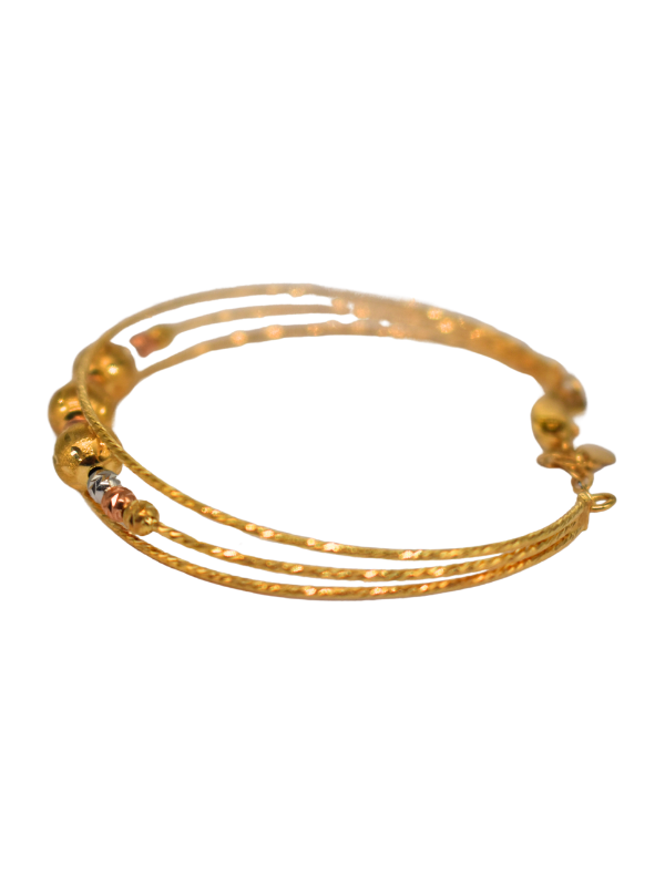 18K Tri-Color Gold Bangle