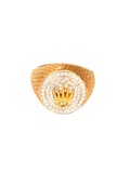 18K Yellow & White Gold Diamond Gents Ring