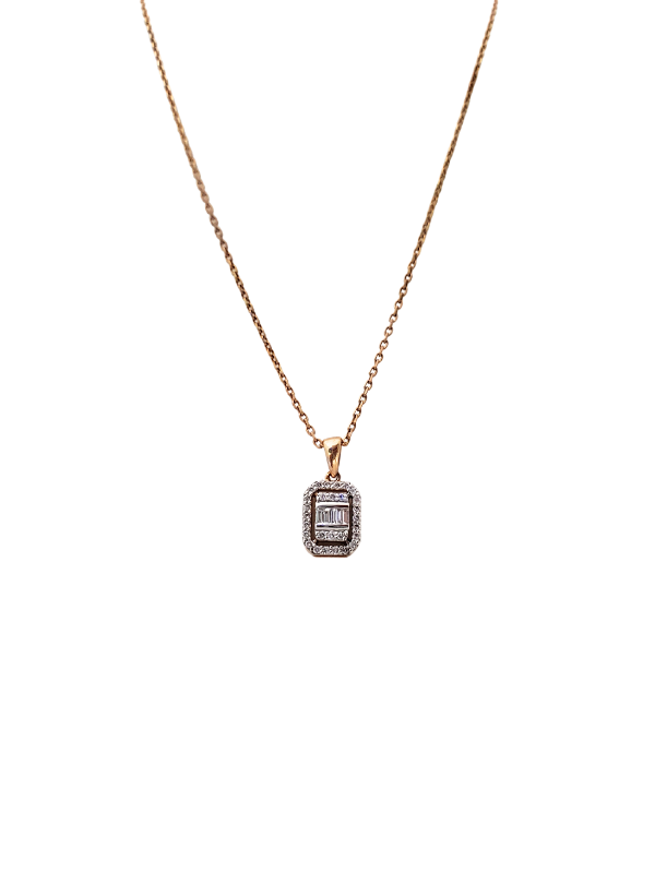 18K Rose Gold Diamond Necklace