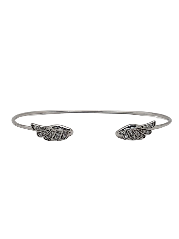 18K White Gold Diamond Bangle