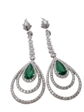 Diamond and Emerald Dangling Earring