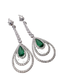 Diamond and Emerald Dangling Earring