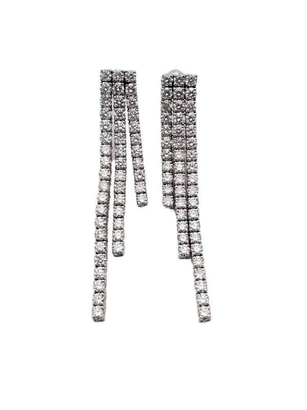 DIAMOND THREE LINE EARRING