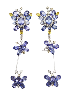 Dianmond & tanzanite Butterfly Earring