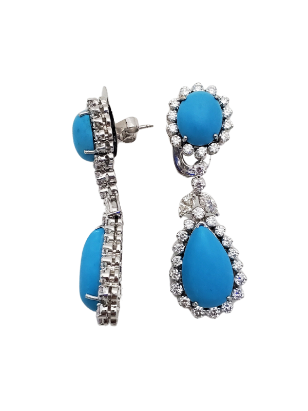 Turquoise & Diamond Earring