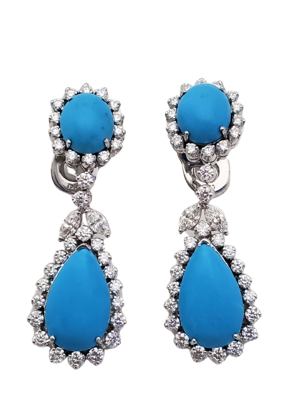 Turquoise & Diamond Earring