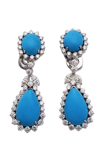 Turquoise & Diamond Earring