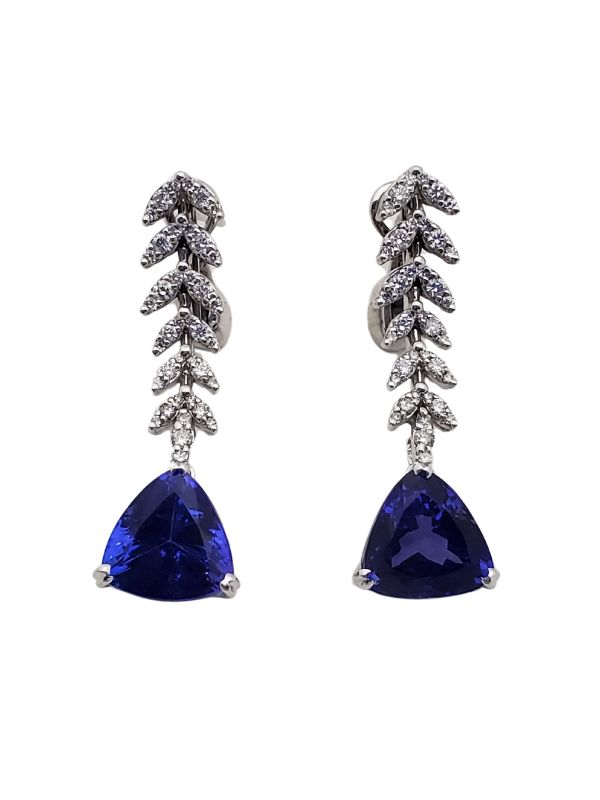 Tanzanite & Diamond drop Earring