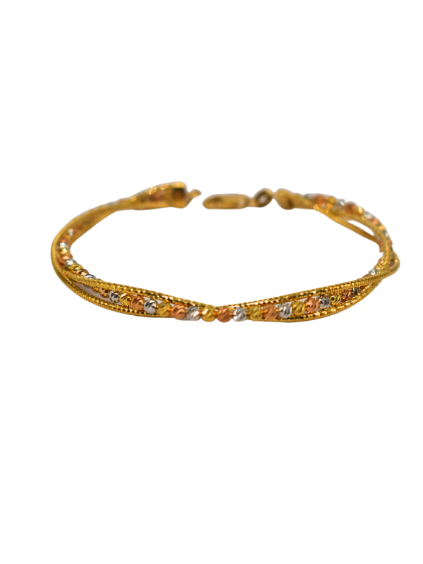 18K Tri-Color Gold Bangle