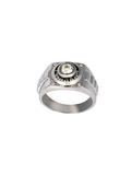 18K White gold diamond gents ring