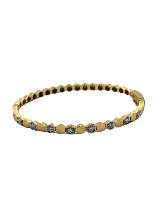 18K Yellow Gold Diamond Bangle