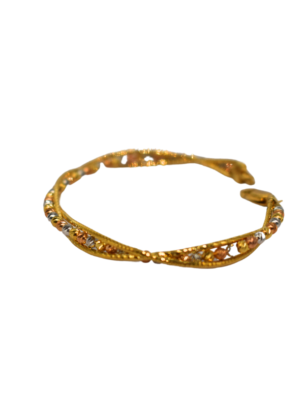 18K Tri-Color Gold Bangle