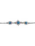 18K White Gold Diamond with Turquoise Bracelet