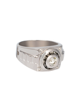 18K White gold diamond gents ring