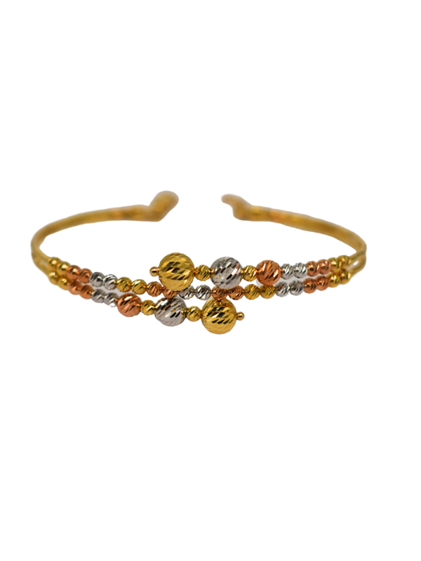 18K Tri-Color Gold Bangle