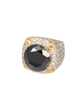 18K White Gold Diamond with Black Diamond Gents Ring