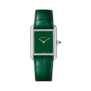 Cartier Tank WSTA0056 Quartz Must Large Steel Green Dial