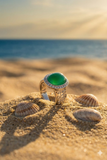 18K White Gold Diamond with Emerald Ring