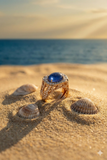 18K Yellow Gold Diamond with Aget Gents Ring