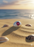 White Gold Ruby and Diamond Swirl gents Ring
