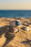 18K White Gold Diamond with Iolite Ring