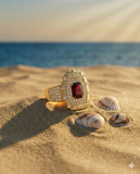Vintage-Inspired Yellow Gold Ruby and Diamond Ring