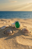 18K White Gold Diamond with Emerald Ring