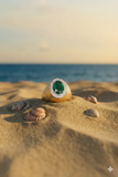 18k Yellow Gold Emerald and Diamond Gents Ring