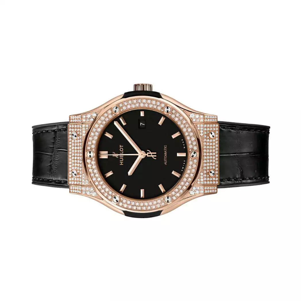 Hublot Classic Fusion 542.OX.1181.LR.1704 King Gold Pave Black Dial