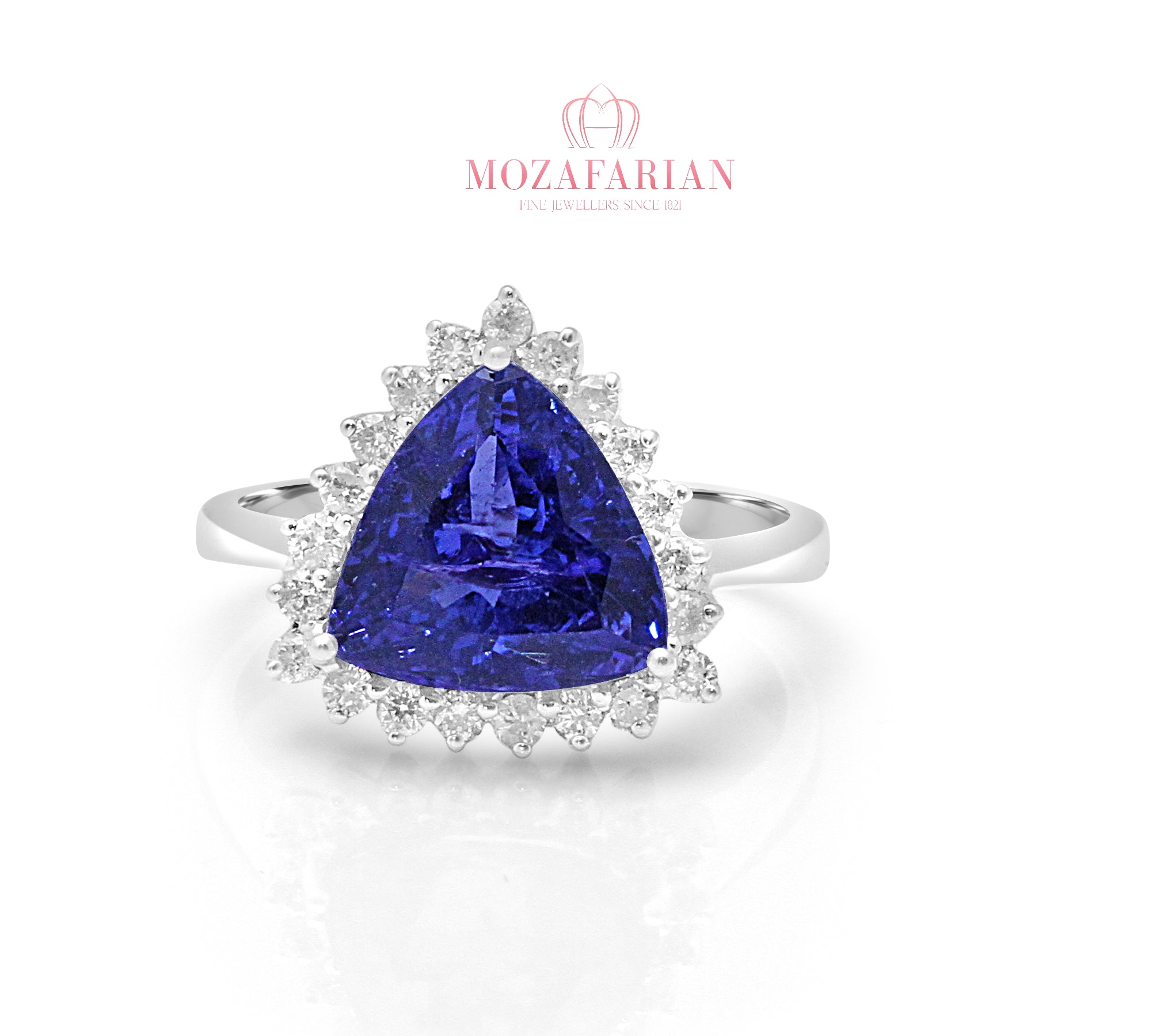 Trillion shape Tanzanite diamond Ring