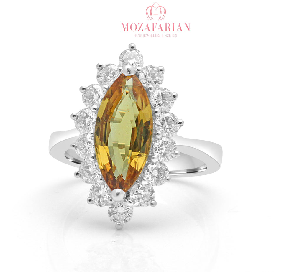 Yellow sapphire Diamond Ring - Main Image