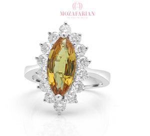 Yellow sapphire Diamond Ring