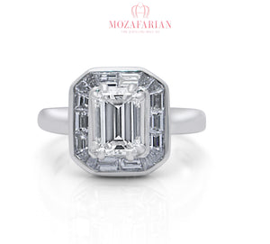 Emerald cut Diamond Ring