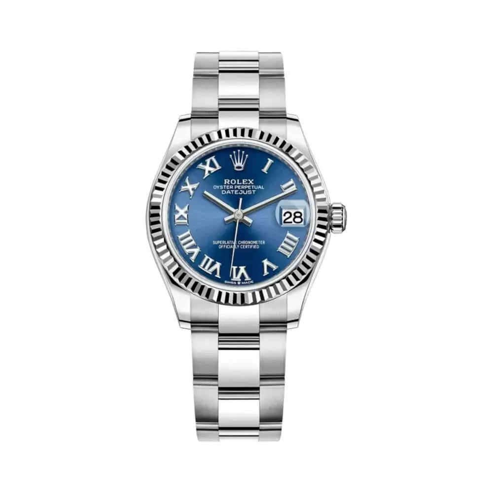 Rolex Datejust M278274-0033 31 Mm Oystersteel Blue Dial White Gold