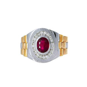 18K White Yellow Gold Ruby Ring