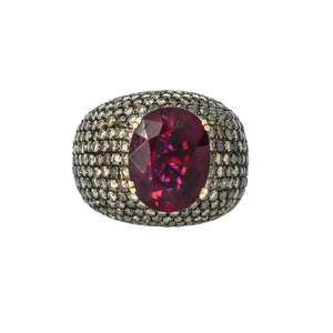 18K Ruby & Diamond Yellow Gold Ring