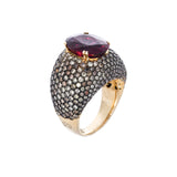 18K Ruby & Diamond Yellow Gold Ring