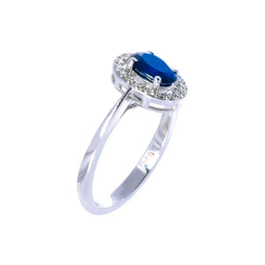 18K White Gold Tanzanite & Diamond Ring