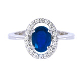 Blue Sapphire & Diamond Ring