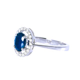 Blue Sapphire & Diamond Ring