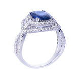 18K White Gold Tanzanite & Diamond Ring