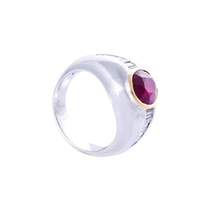 Platinum Diamond Ruby Ring