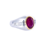 Platinum Diamond Ruby Ring