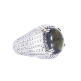 8k White Gold Green Sapphire & Diamond Ring