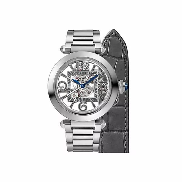 Cartier Pasha De Cartier 41Mm Steel Skeleton Ladies’ Watch