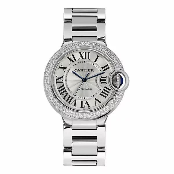 Cartier Ballon Bleu WE9006Z3 White Gold With Diamond Bezel 36Mm Ladies Watch